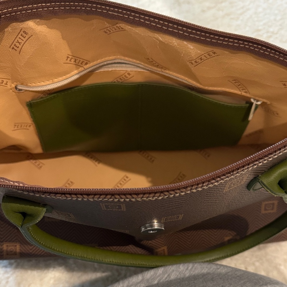 Chic Brown and Green Tote Bag - Picture 4 of 4